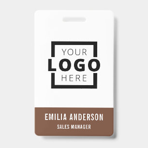 Custom Business Logo Basic Barcode Employee ID Badge