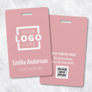 Custom Business Logo Basic Barcode Employee ID Badge
