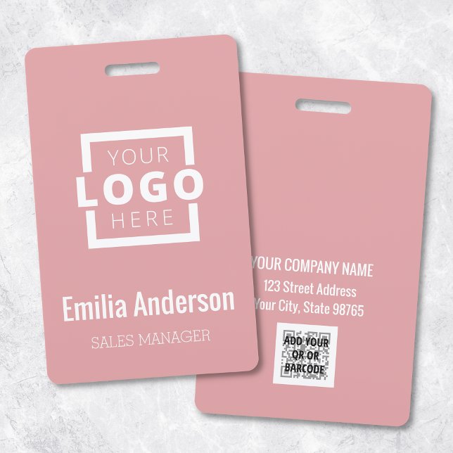 Custom Business Logo Basic Barcode Employee ID Badge (Creator Uploaded)