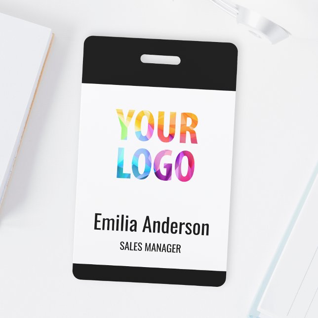Custom Business Logo Basic Barcode Employee ID Badge (Creator Uploaded)