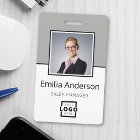 Custom Business Logo Basic Barcode Employee Photo