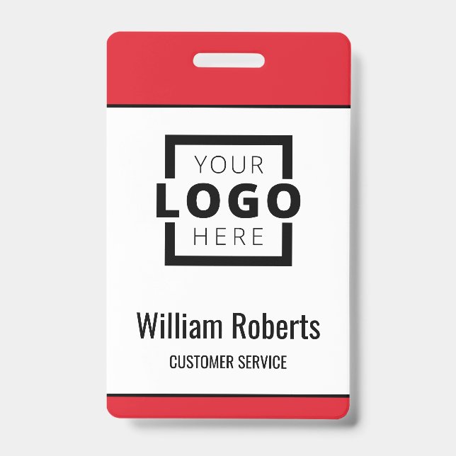 Custom Business Logo Basic Employee ID Badge (Front)