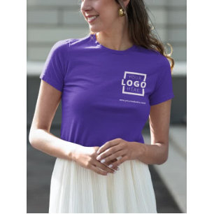 Custom Business Logo Basic Employee Name Purple ID Badge