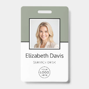 Custom Business Logo Basic Employee Photo ID Badge