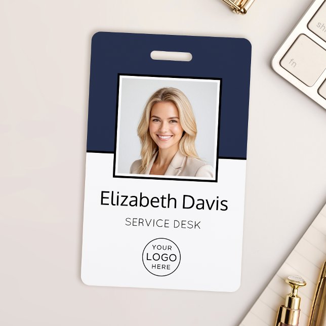 Custom Business Logo Basic Employee Photo ID Badge (Creator Uploaded)