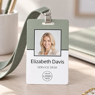 Custom Business Logo Basic Employee Photo ID Badge