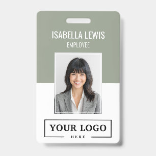 Custom Business Logo Basic Employee Photo Sage ID Badge