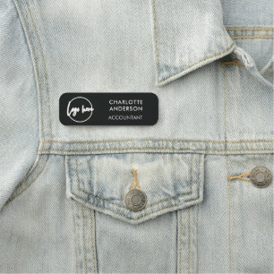 Custom Business Logo Basic Employee Staff Name Nam Tag
