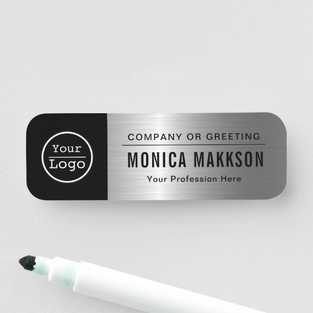 Custom Business Logo Basic Employee Staff  Name Tag (In Situ)