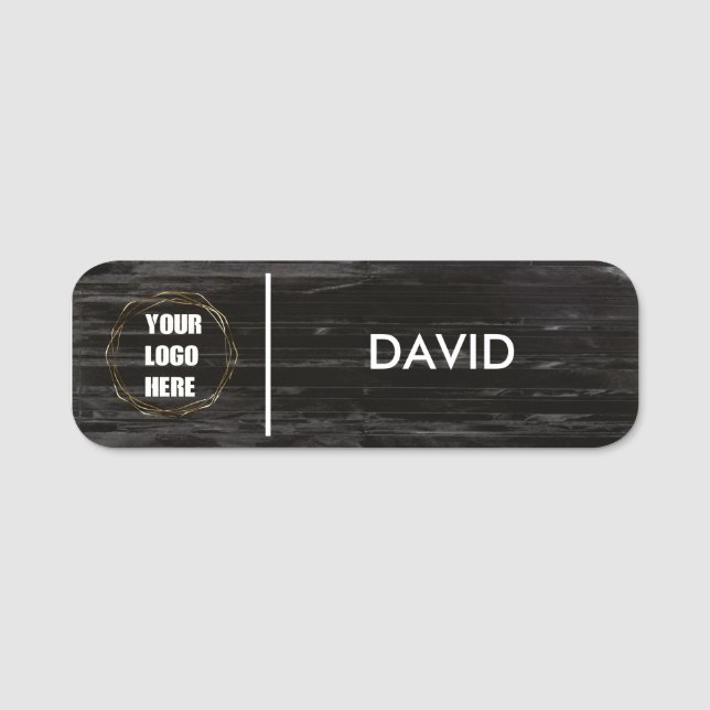 Custom Business Logo Basic Employee Staff Name Tag (Front)