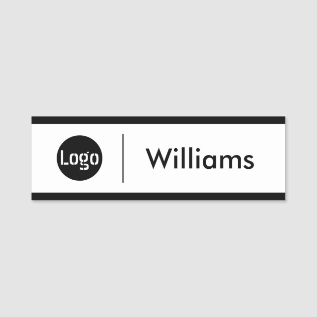 Custom Business Logo Basic Employee Staff Name Tag (Front)