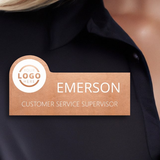 Custom Business Logo Basic Employee Staff Name Tag (Creator Uploaded)