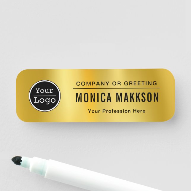 Custom Business Logo Basic Employee Staff  Name Tag (In Situ)
