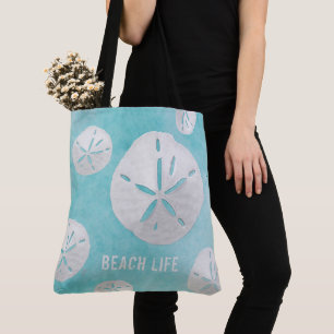 Custom Business Logo Beach Life Sea Blue Tote Bag