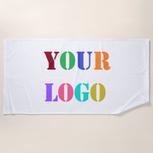 Custom Business Logo Beach Towel - Choose Colours