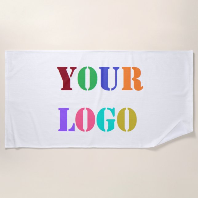 Custom Business Logo Beach Towel - Choose Colours (Front)