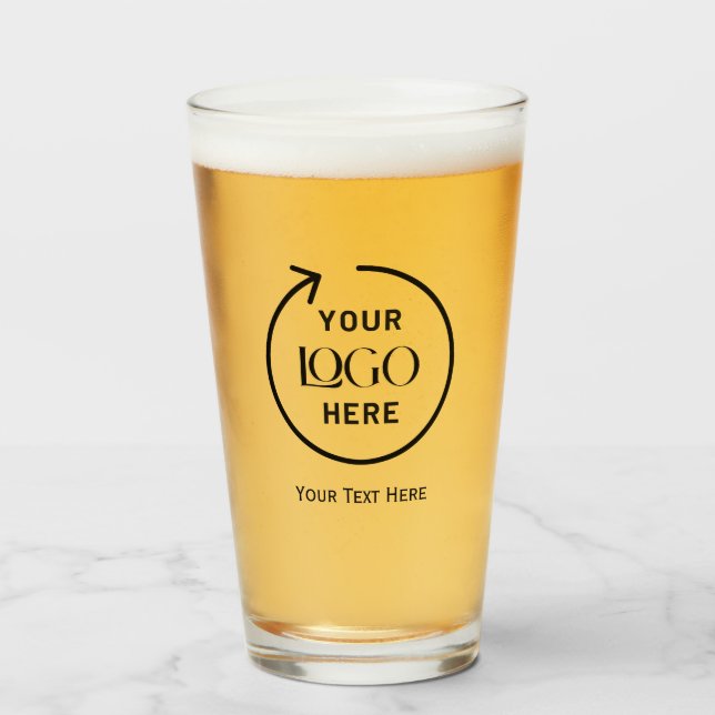 Custom Business Logo Beer Glass (Front Filled)