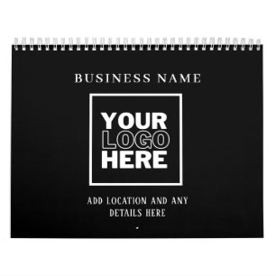 Custom Business Logo Black and White Branded Calendar