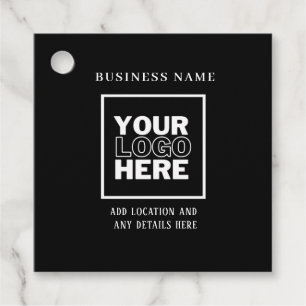 Custom Business Logo Black and White Branded Favour Tags