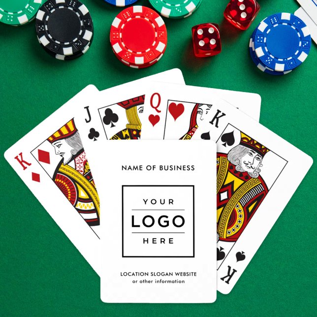 Custom Business Logo Black and White Branded Playing Cards (Creator Uploaded)