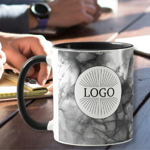 Custom Business Logo Black and White Mug