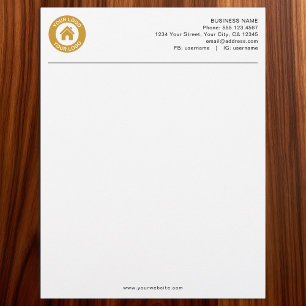Custom Business Logo Black and White Personalised Letterhead