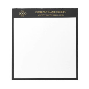 Custom Business Logo Black Branded Promotional Notepad