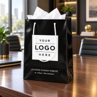 Custom Business Logo Black Branded Shopping