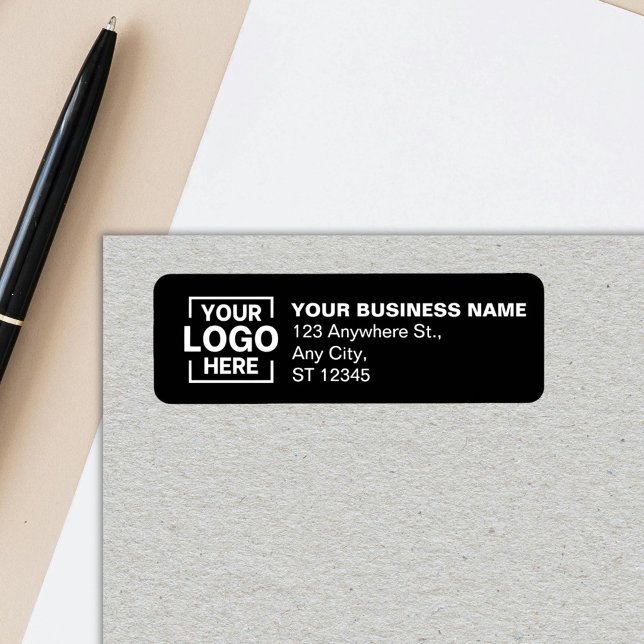 Custom Business Logo Black Company Return Address  (Creator Uploaded)