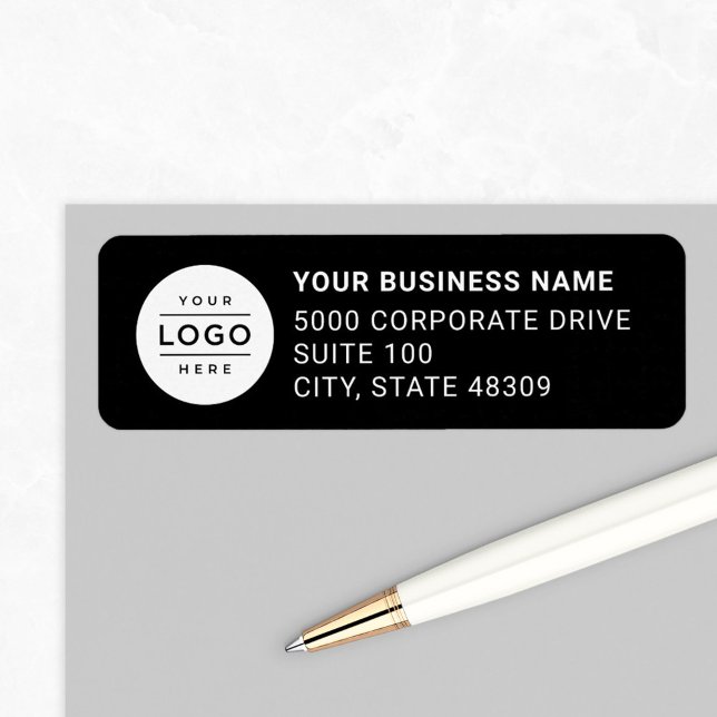 Custom Business Logo Black Company Return Address (Creator Uploaded)
