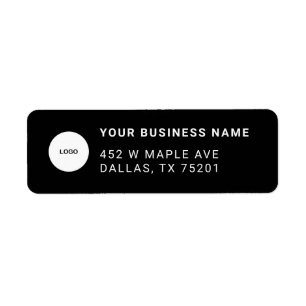 Custom Business Logo Black Company Return Address 
