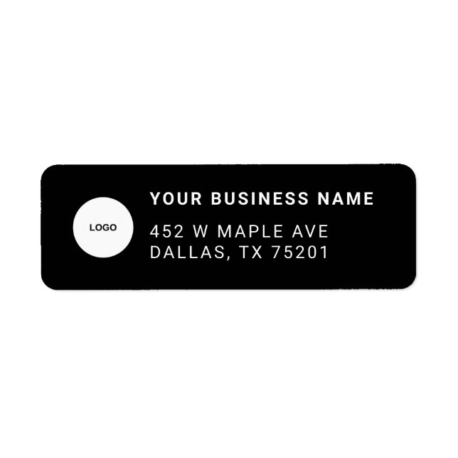 Custom Business Logo Black Company Return Address  (Front)