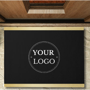 Custom Business Logo Black Promo Branding Doormat