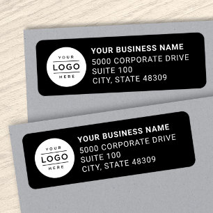 Custom Business Logo Black Return Address