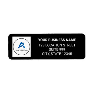 Custom Business Logo Black Return Address