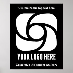 Custom Business Logo Black White Company Marketing Poster