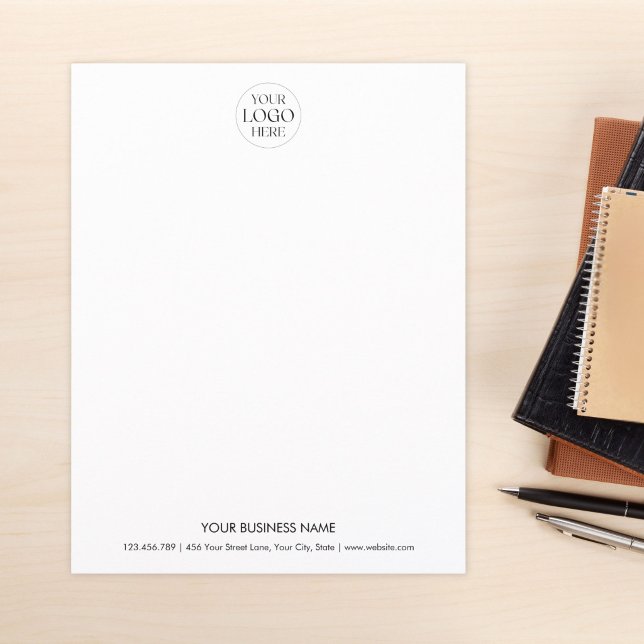 Custom Business Logo Black White Minimalist Simple Letterhead (Creator Uploaded)