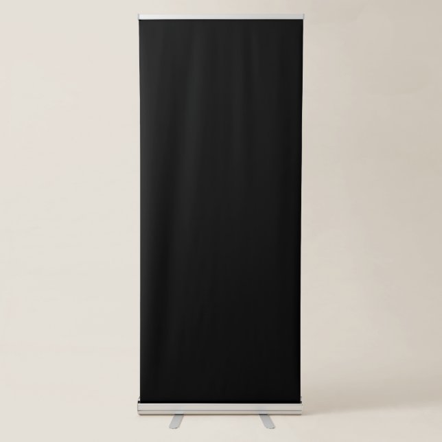 Custom Business Logo Black & White Step and Repeat Retractable Banner (Front)