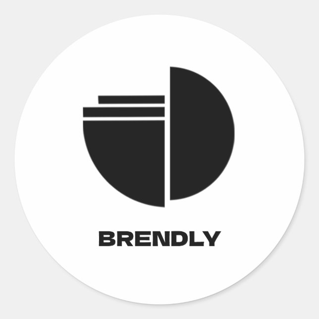 Custom Business Logo Brand  Classic Round Sticker (Front)