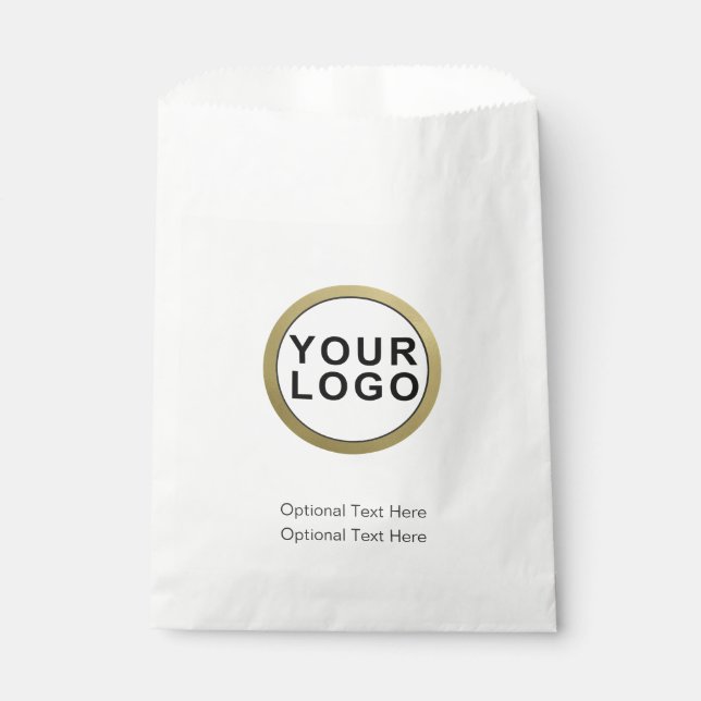 Custom Business Logo Brand Modern Minimal Favour Bags (Front)
