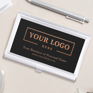 Custom Business Logo Branded Corporate Gold Business Card Holder