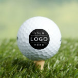 Custom Business Logo Branded Golf Balls<br><div class="desc">A professional custom branded golf ball for your business features your logo with a simple black background. Adjust the black background or scale of your logo under Personalise / Customise Further. Please contact the designer for further assistance at kathleen@plushpaper.com</div>