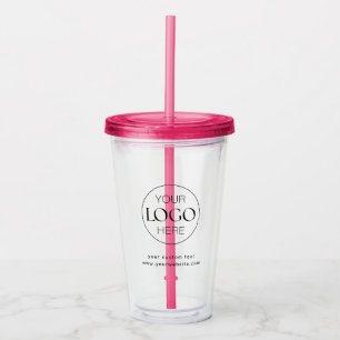 Custom Business Logo Branded Modern Print Acrylic Tumbler
