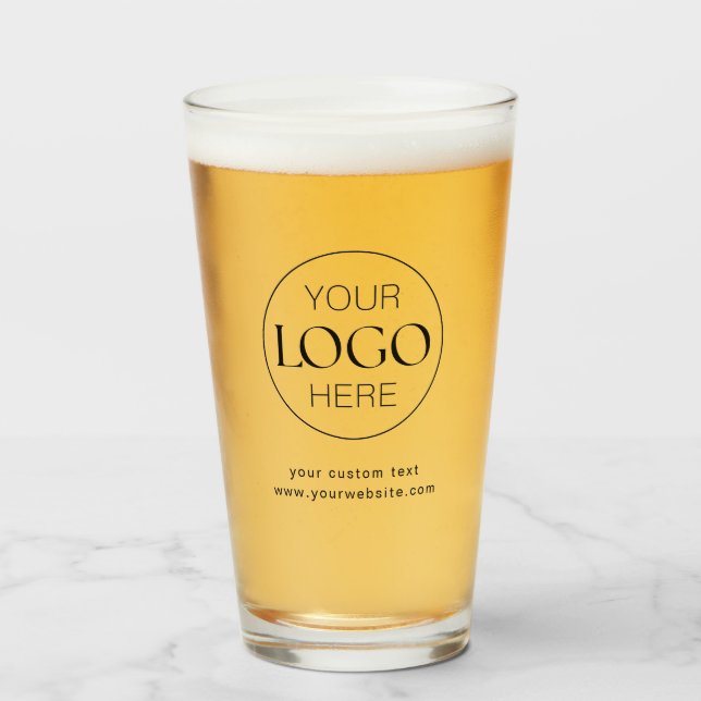 Custom Business Logo Branded Modern Print Glass (Front Filled)