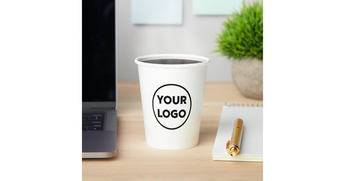 Custom Business Logo Branded Paper Cups | Zazzle