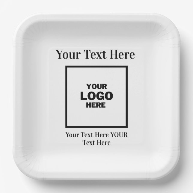 Custom Business Logo Branded Professional  Paper Plate (Front)