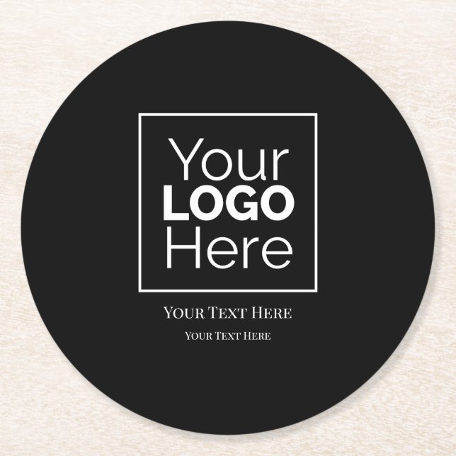 Custom Business Logo Branded Professional  Round Paper Coaster (Front)