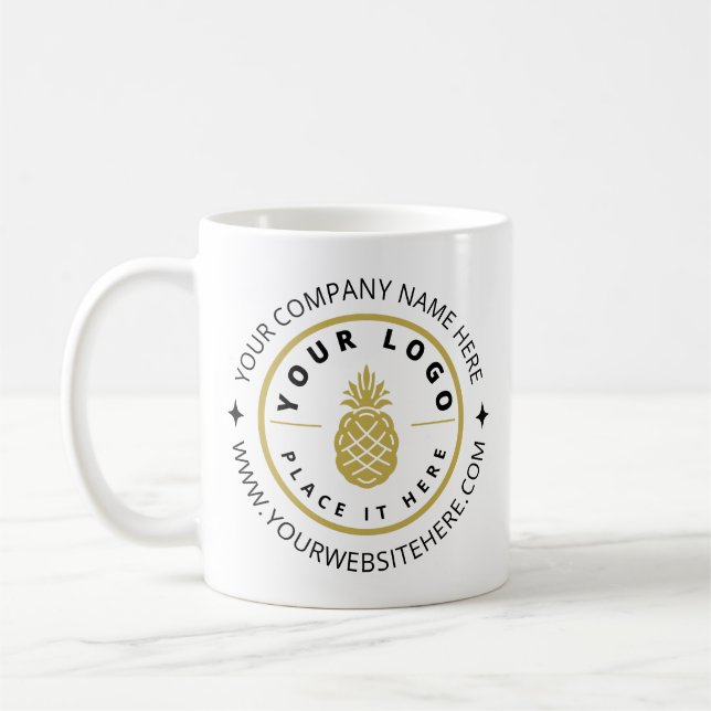 Custom Business Logo Branded Promotional  Coffee Mug (Left)