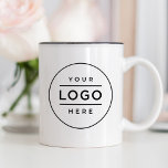 Custom Business Logo Branded Two-Tone Coffee Mug<br><div class="desc">Custom two-sided branded coffee mug features your professional business logo design that can be personalised. Simply add your company logo to the black and white placeholder logo image space.</div>