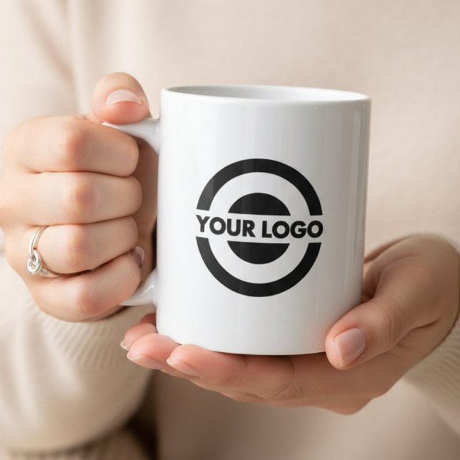 Custom Business Logo Branded White Coffee Mug (Custom Business Logo Branded Coffee Mug | Personalized Corporate Gift)
